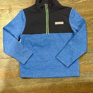 Vineyard Vines Blue and Black Kids Quarter-Zip Sweatshirt